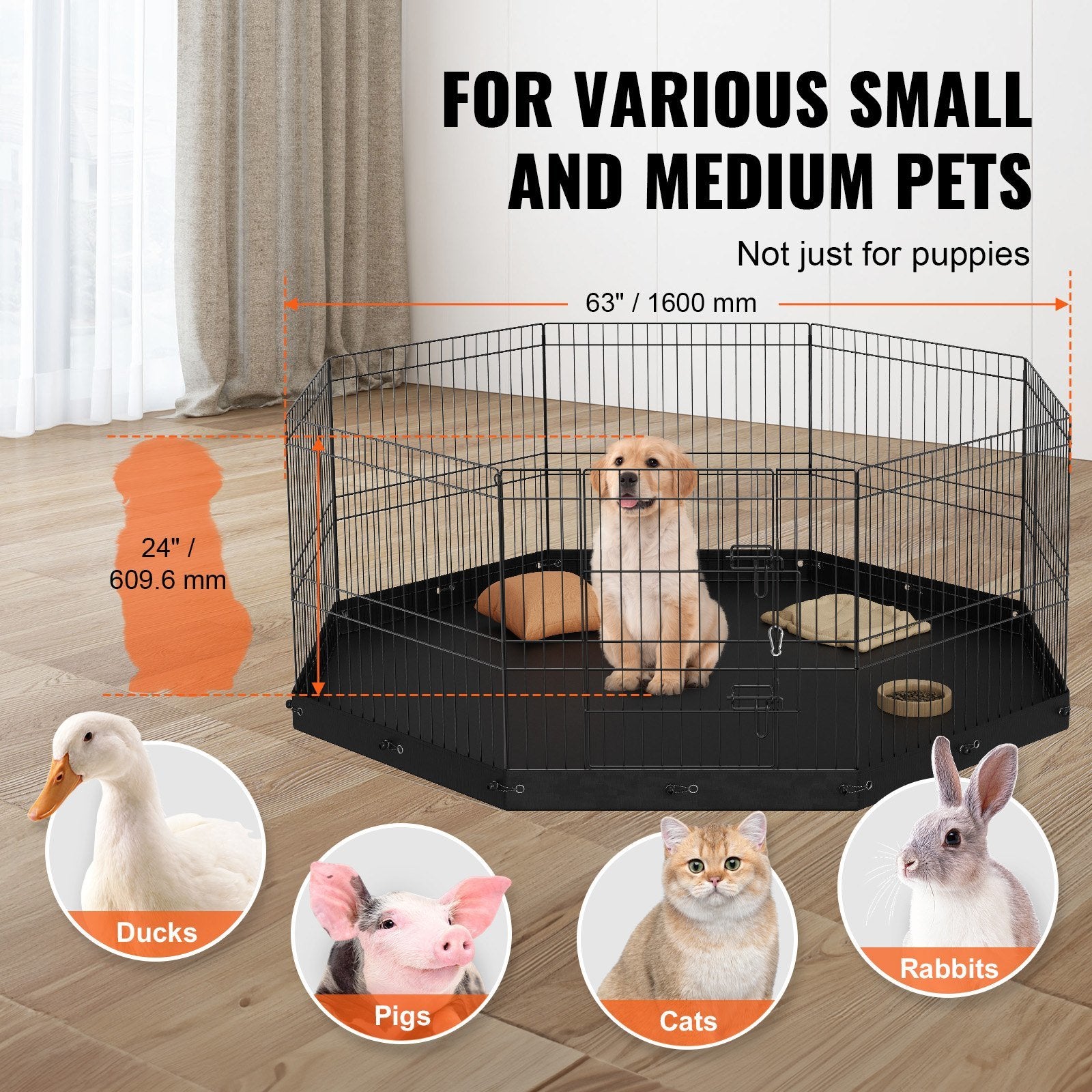 VEVOR Dog Playpen, 8 Panels Doba